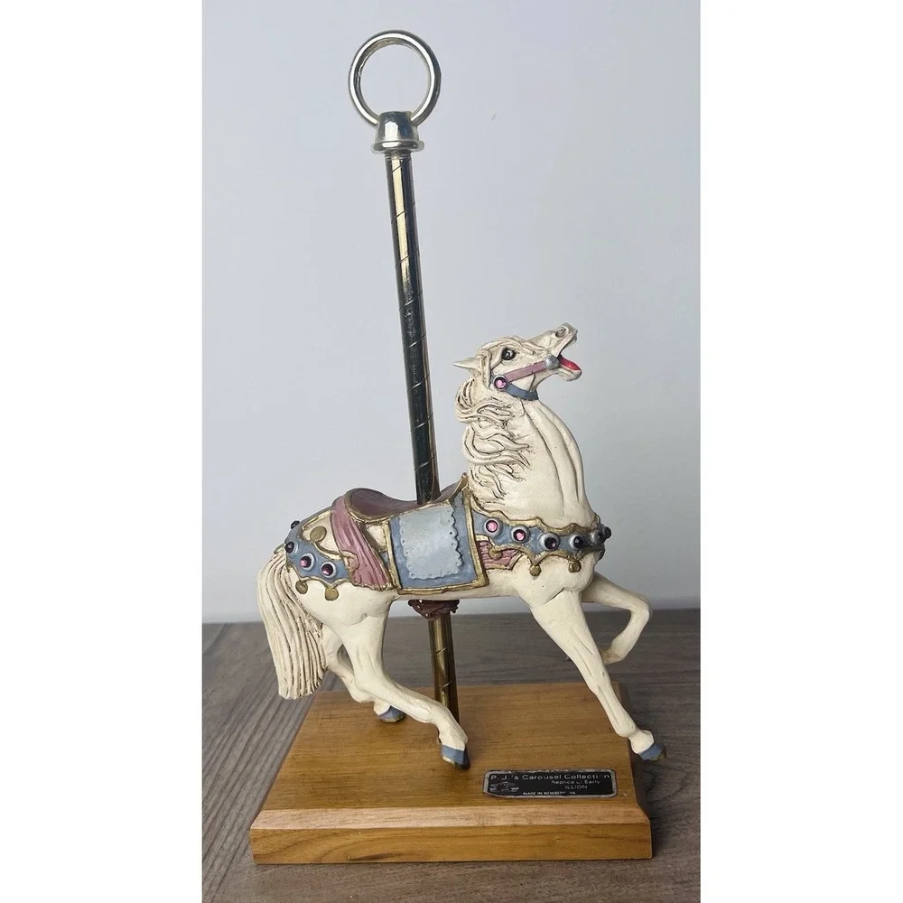 VINTAGE RARE PJ's Carousel Horse Wood Carved Figurine 